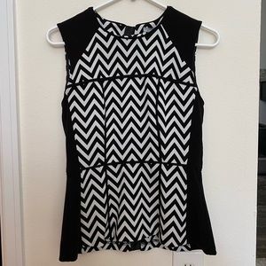 H&M black and white peplum chevron blouse!